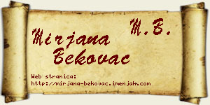 Mirjana Bekovac vizit kartica